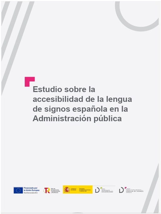 Portada del Estudio sobre la accesibilidad de la lengua de signos española en la Administración Pública