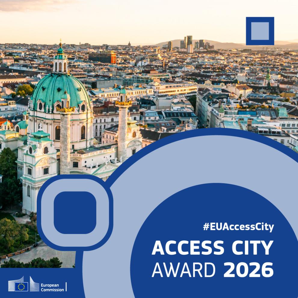 Cartela anunciando los premios Access City Award 2026