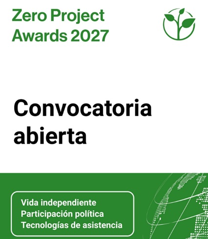 Cartela promocionando la convocatoria para Zero Project 2027