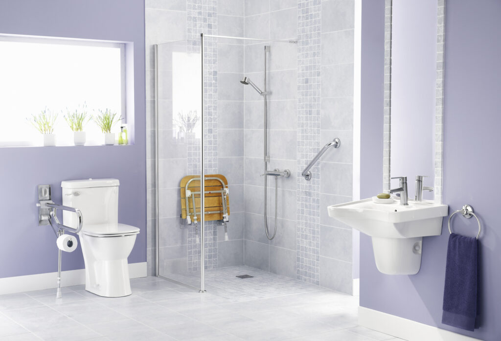 Baño accesible en un hogar