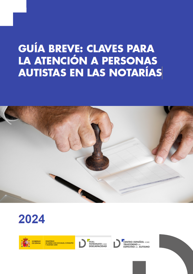 Portada de guía breve Claves para la atención a personas autistas en las notarías